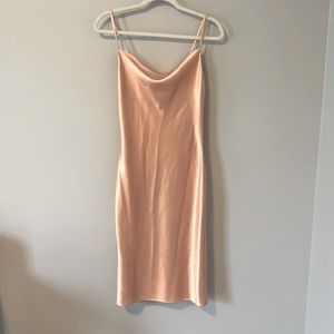 Satin Blush Slip Dress